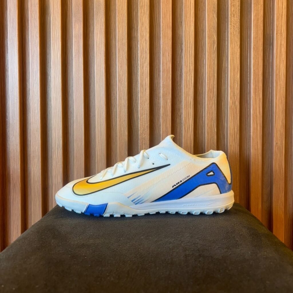 Nike Air Zoom Mercurial Vapor 16 Elite Society branca-azul-dourado